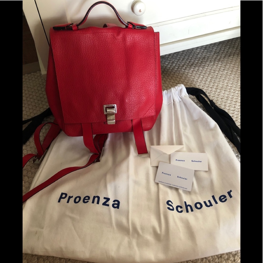 Proenza Schouler Red PS Courier leather backpack